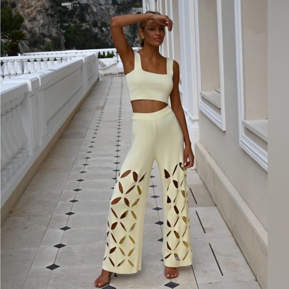 NWT Yllw Knit Pant Set